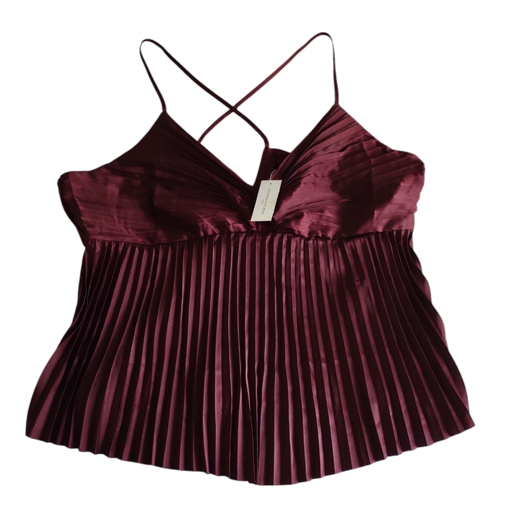 Banana Republic Factory Large Pleated Satin Cami Top